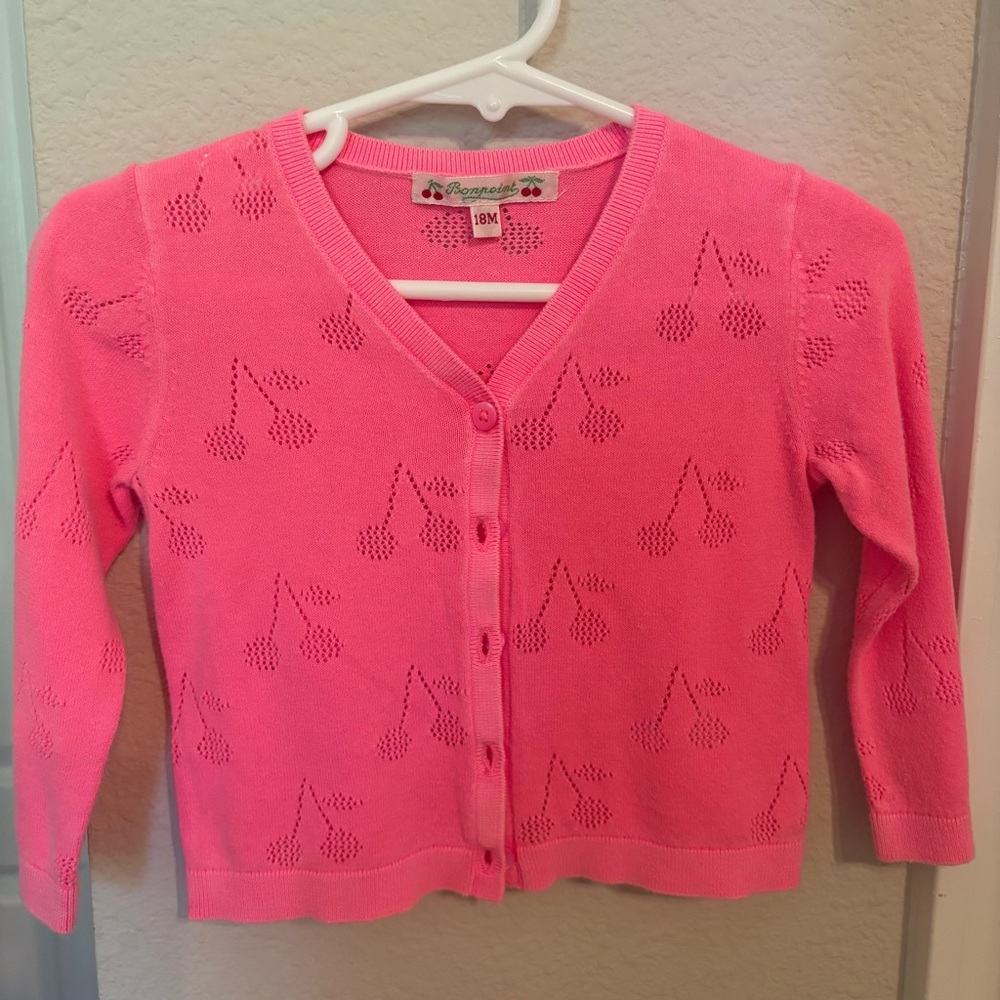 Bonpoint Pink Cherry Sweater